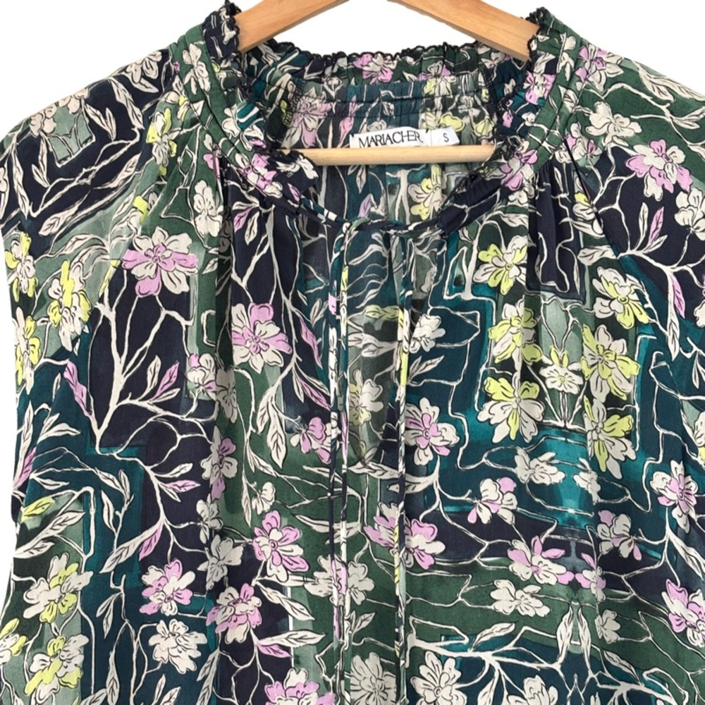 MARIA CHER Kapala Keyla Top in Floral Green Size S - Picture 4 of 7